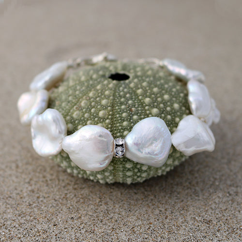 Pearl Path Bracelet – abstract pearl & crystal bracelet