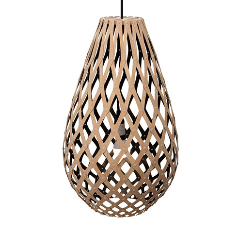 Koura light by David Trubridge in painted Black on the inside