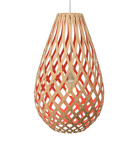 Koura light by David Trubridge in painted Red