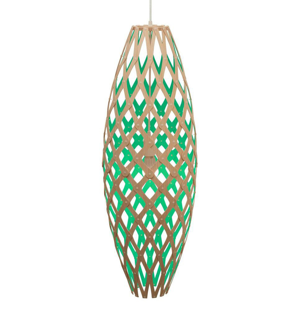 Hinaki light by David Trubridge in painted Aqua