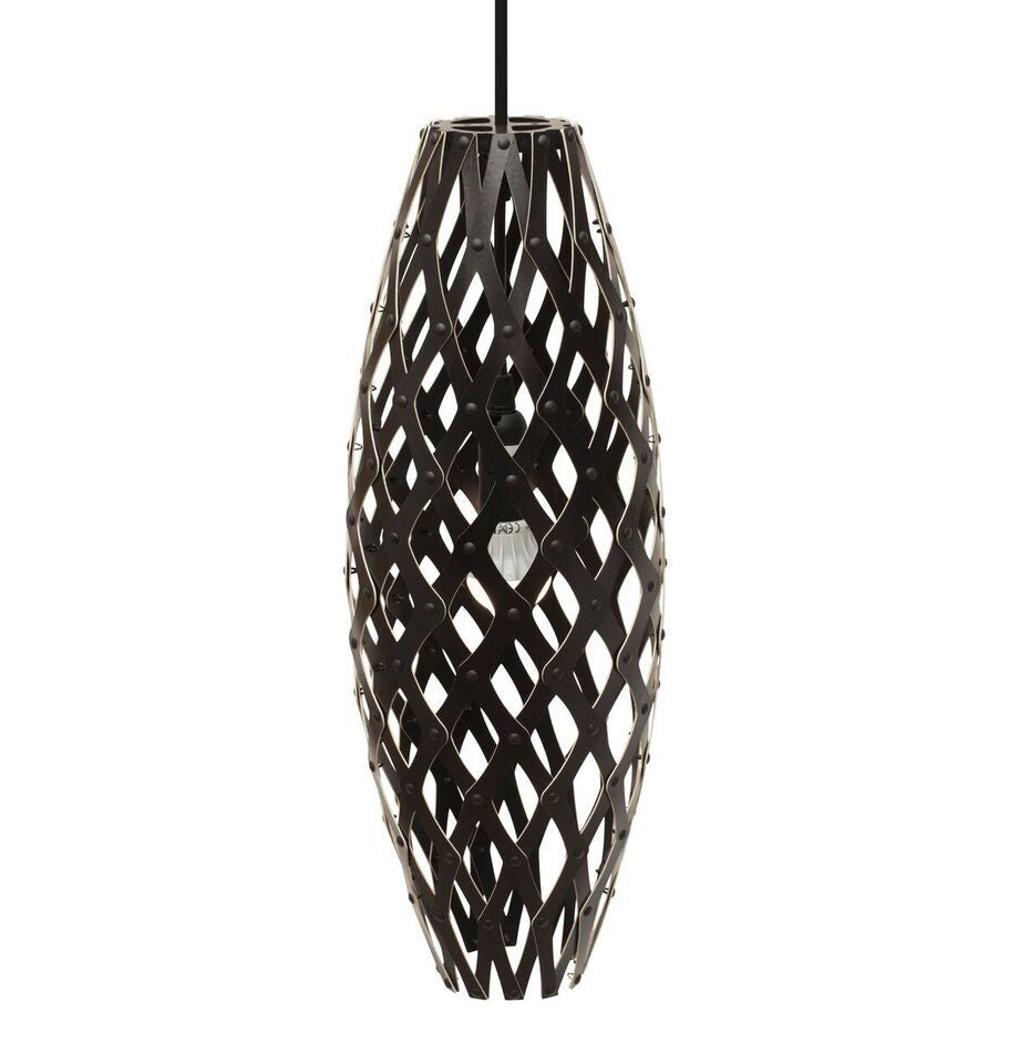 Hinaki light by David Trubridge in painted Black Both Sides