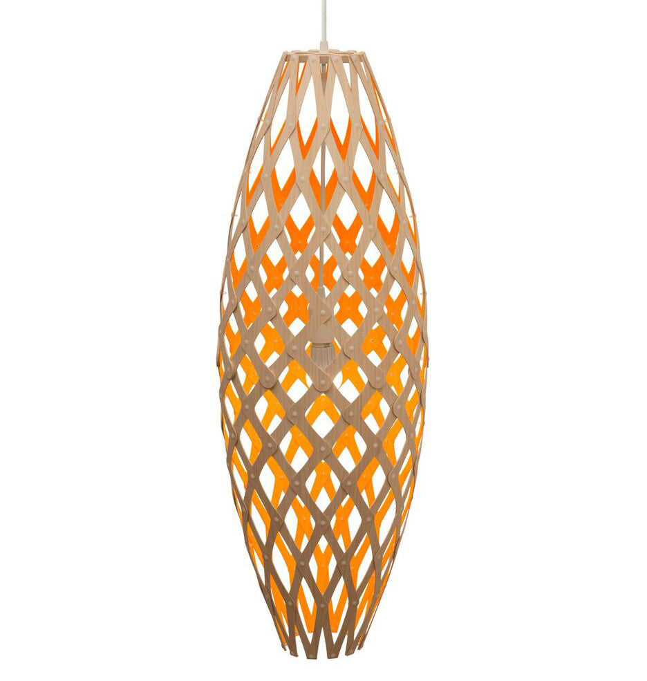 Hinaki light by David Trubridge in painted Orange