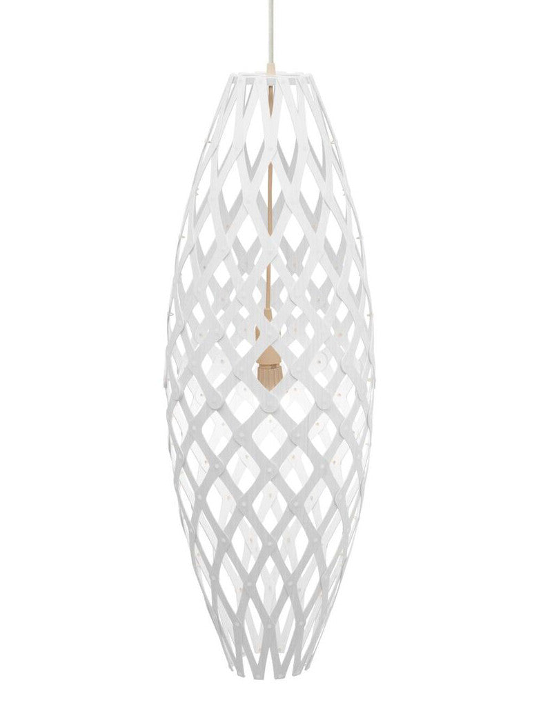 Hinaki light by David Trubridge in painted White Both Sides