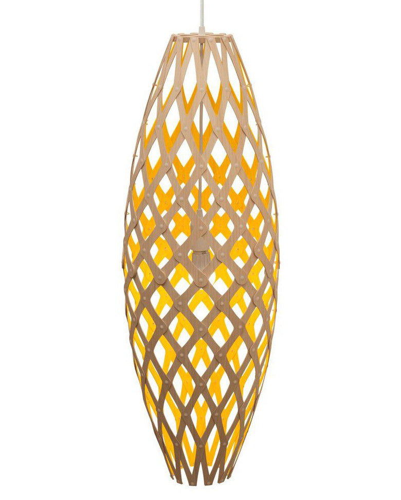 Hinaki light by David Trubridge in painted Yellow