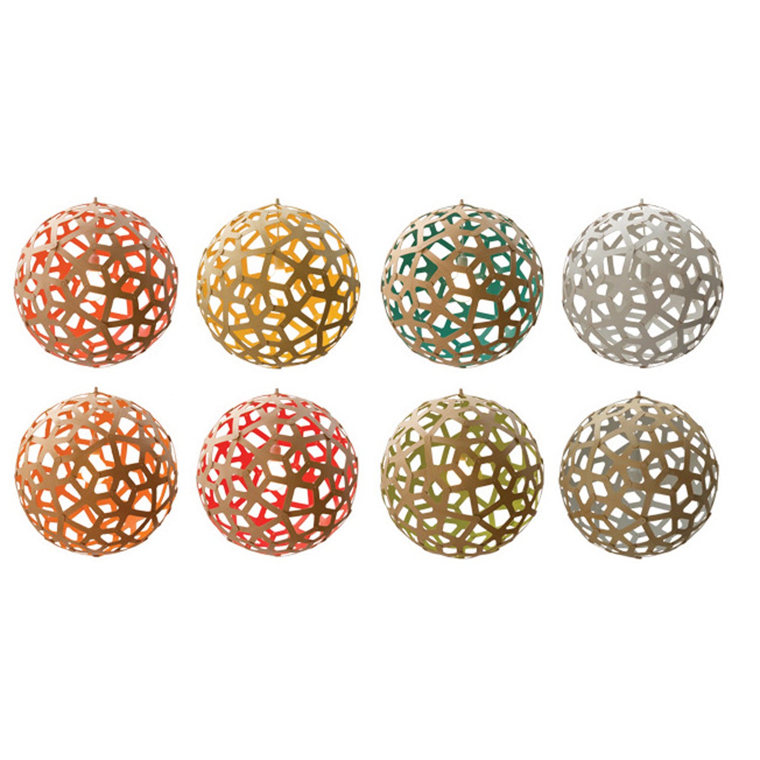 Painted Coral pendant light kit by David Trubridge